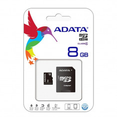 Card microSD ADATA, adaptor, 8 GB, clasa 6 foto