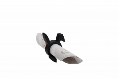 Sitting Rabbit Napkin ring - negru foto