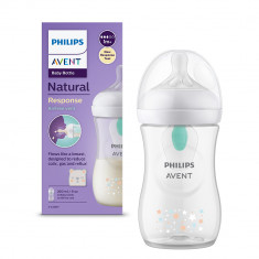 Biberon anti-colici model ursulet pentru +1 luni Natural Response SCY673/82, 260ml, Philips Avent