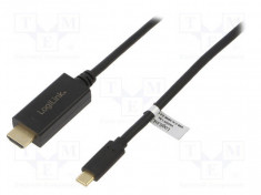 Adaptor Logilink UA0329 HDMI male USB C male 1.8m Negru foto