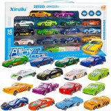 Set 16 Mașinuțe Metalice de Colecție Kruzzel, Jucării Băieți, Mașini Curse, Aventuri, Cadou Copii, Durabile