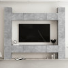 VidaXL Set dulapuri TV, 8 piese, gri beton, lemn prelucrat