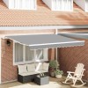 Copertină Manual Alb 3,5 x 2,5 m Metal, vidaXL
