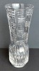 Vaza mica din cristal de Bohemia, motive filiforme, inaltime 18 cm
