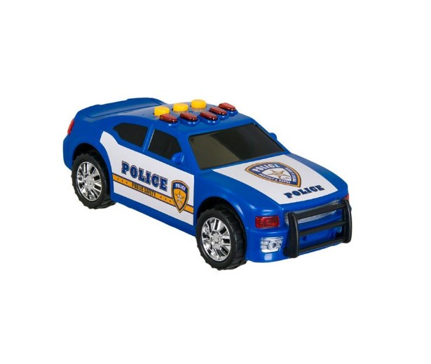 Masina de politie care emite sunete si lumineaza