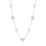 Lantisor argint 925, JW1684, model trifoi, placat cu rodiu