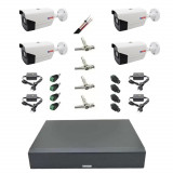 Sistem supraveghere complet 4 camere exterior full hd IR 40m, DVR 4 canale, accesorii SafetyGuard Surveillance