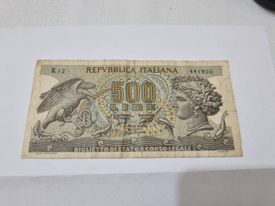 bancnota italia 500 L 1966 foto
