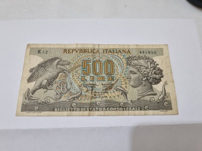 bancnota italia 500 L 1966 foto