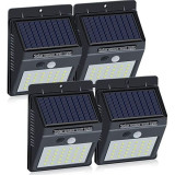Set 4 lampi solare de perete cu senzor de miscare si lumina cu 30 leduri, Rohs