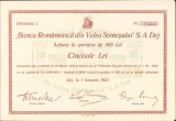 A2472N Banca Rom&acirc;nească din Valea Someșului SA Dej, Emisiunea I, 1925, acțiune la purtător de 500 lei
