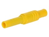 Soclu banană galben 4mm 24A 1kVDC nichelat