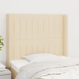 vidaXL Tăblie de pat cu aripioare, crem, 83x16x118/128 cm, textil