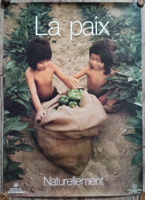 La Paix, Naturellement// afis original ONU 1986, Anul International al Pacii foto