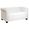 VidaXL Canapea Chesterfield cu 2 locuri, piele artificială, alb