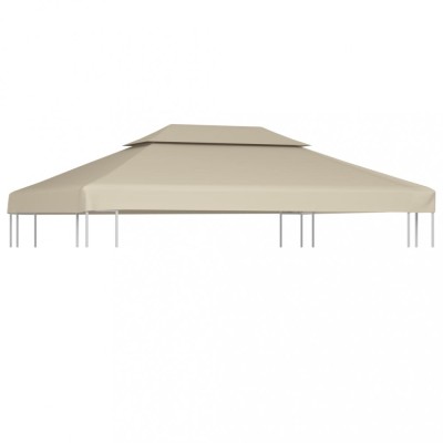 vidaXL Copertină de rezervă acoperiș pavilion, bej, 3x4 m, 310 g/m&amp;sup2; foto