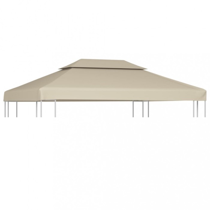 vidaXL Copertină de rezervă acoperiș pavilion, bej, 3x4 m, 310 g/m&sup2;
