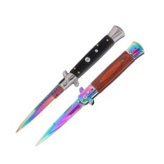 Set doua cutite pliabile cu arc, DEPOX&reg;, design italian clasic, husă inclusă, 22 cm, multicolor