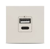 Priză USB A+C 2M Moda Voice ELBI: &Icirc;ncărcător Rapid 5V 2,4A, Design Modular Modern pentru Birou și Casă. Disponibilă &icirc;n 4 Finisaje Elegante Premium.
