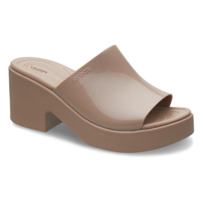 Sandale Crocs Brooklyn Slide High Shine Heel Maro - Latte foto