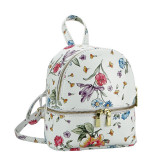 Rucsac din piele naturala cu imprimeu floral B-8979 122