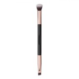 Pensulă Machiaj Dublă, Blending și Eyeliner, M&acirc;ner Negru și Roz Auriu, 16cm, Oem