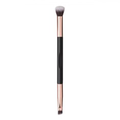 Pensulă Machiaj Dublă, Blending și Eyeliner, M&acirc;ner Negru și Roz Auriu, 16cm