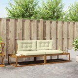 vidaXL Set de canapele de exterior cu pernă 2 Bucată Natural și Crem 3368123