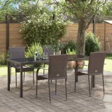 vidaXL Set de masă pentru grădină 5 pcs Maro Oțel vopsit electrostatic 3379400