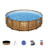 Piscina supraterana Bestway Power Steel Vista 488x122 cm cu filtru si scara
