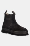 Gant botine din piele &icirc;ntoarsă Sistown culoarea maro, cu platformă, 31553102