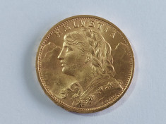 Moneda aur 20 franci 1935 B Elvetia foto