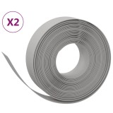 Cumpara ieftin Borduri de gradina, 2 buc, gri, 10 m 15 cm, polietilena