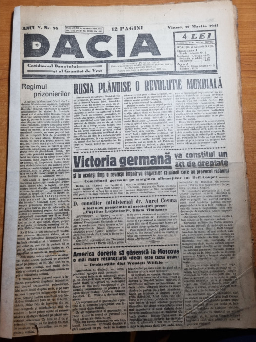 Dacia 12 martie 1943-rusia planuieste o revolutie mondiala,victoria germana