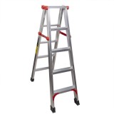 Scara dubla din aluminiu, 2x5 trepte, pliabila, maxim 150kg / ZTS 8189