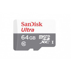 Micro secure digital card sandisk 64gb clasa 10 reading speed: 100mb/s + sd adapter