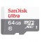 Micro secure digital card sandisk 64gb clasa 10 reading speed: 100mb/s + sd adapter