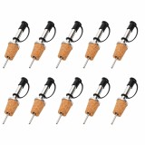 Cumpara ieftin Set 10 dopuri dozatoare pentru sticle, 9.2 x 2.3 cm, inox, pluta naturala si capac silicon, accesorii pentru turnare controlata