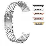 Cumpara ieftin Curea metalica, compatibila Apple Watch 9|8|7|6|5|4|3|2|1 Series, 41mm|40mm|38mm, telescoape QR, 18.4cm, Silver