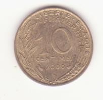 Franța 10 centimes 2000 foto