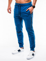 Pantaloni barbati de trening albastru slim fit sport street model nou P743 foto