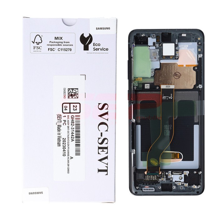 LCD+Touchscreen cu Rama Samsung Galaxy S20+ / S20 Plus / G985 BLACK Original Service Pack