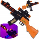 PUȘCĂ DE JUCĂRIE MARE CU EFECTE LUMINOS ȘI SONORE, FUNCȚIONEAZĂ CU BATERII