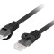 Patch cord LANBERG RJ45 U/UTP Cat 6 LSZH 20m negru