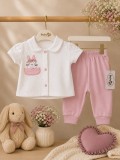 Cumpara ieftin Compleu din doua piese, tricou si pantaloni pentru bebelusi, BabyIm, Model