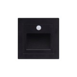 Spot incastrat treapta cu senzor LED 3W 3000K IP54, negru, Erste