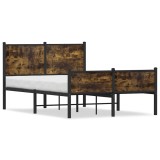 Cumpara ieftin Cadru pat metalic fara saltea, stejar fumuriu, 120x190 cm