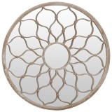 Cumpara ieftin Oglinda de gradina rotunda, nisipiu, 60x3 cm, fier, uz exterior