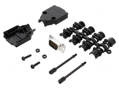 Conector D-Sub 9-Pin Mufă Tată pentru Lipire pe Cablu - Set Complet foto