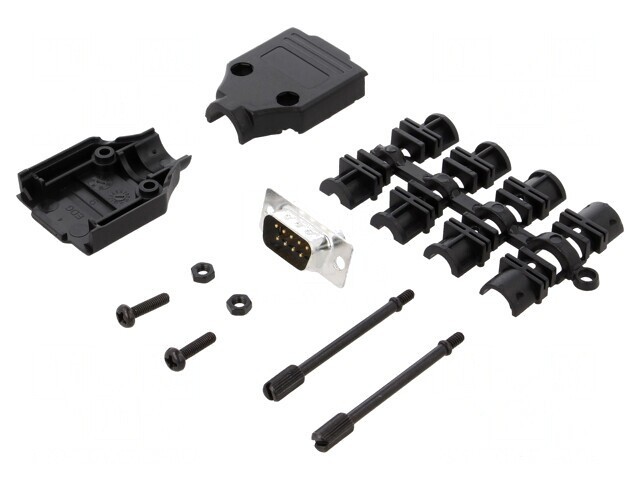 Conector D-Sub 9-Pin Mufă Tată pentru Lipire pe Cablu - Set Complet